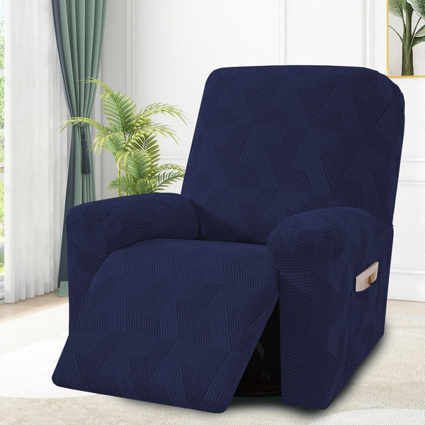 4 Pieces 1-Seat Modern Recliner Slipcover with Pocket