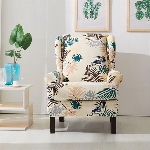 Pattern Wingback Chair Covers Orange
