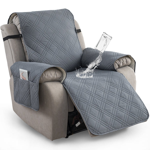 1PC Recliner Sofa Cover with Pockets & Elastic Straps