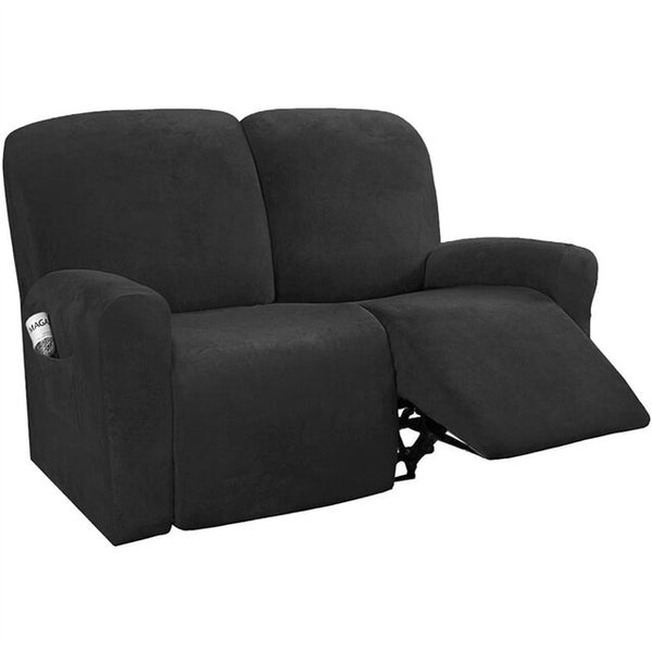 Velvet Stretch Recliner Slipcover BLACK