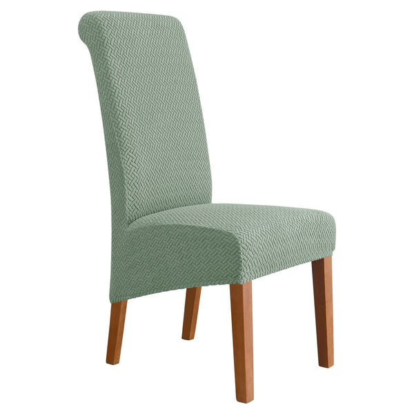 XL Size Solid Light Color Long Back Chair Covers Light Green