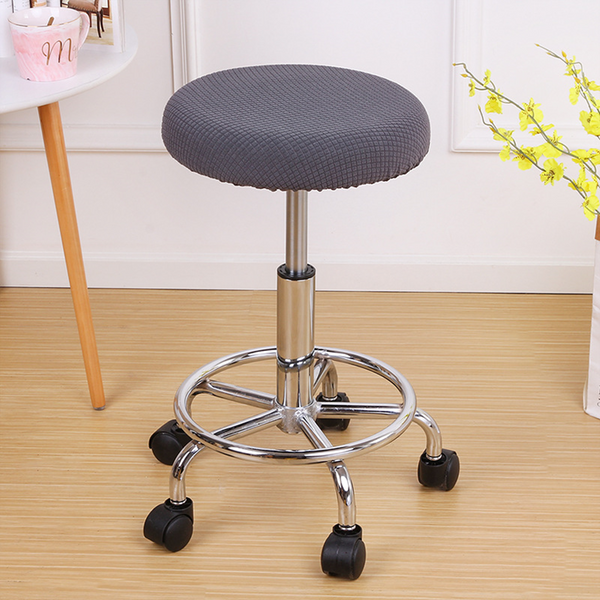 Elastic Round Bar Stool Cover Dark Grey