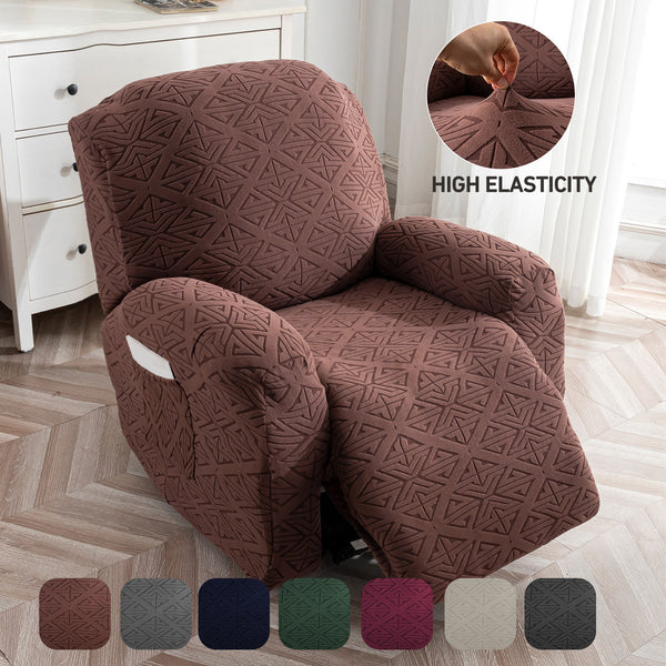 4pcs Non-Slip Stretch Recliner Chair Covers with Elastic Bottom