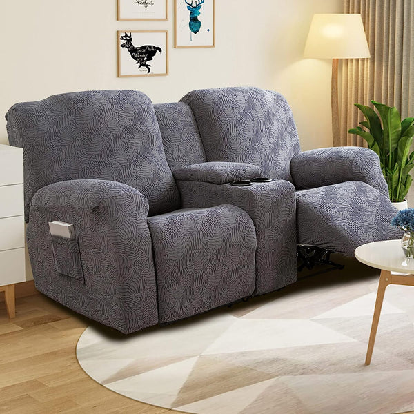 Leopard Loveseat Recliner Cover with Center Console