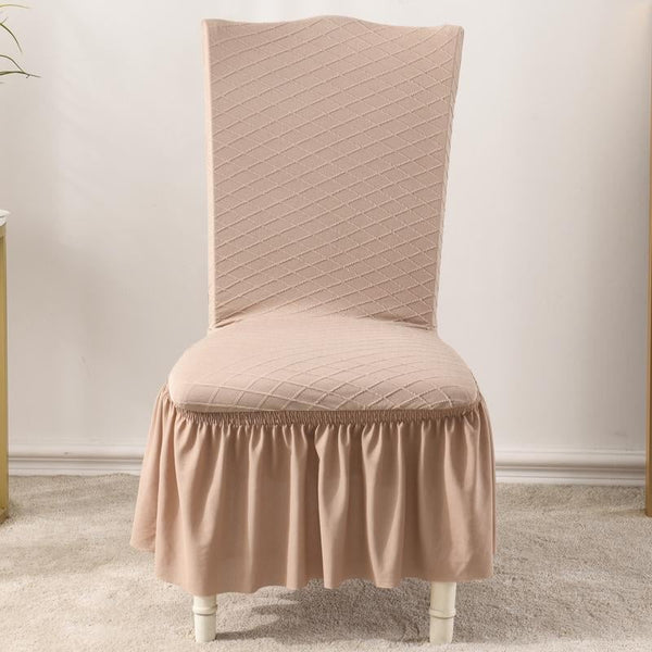 Universal High Elasticity Skirt Chair Cover Yellow