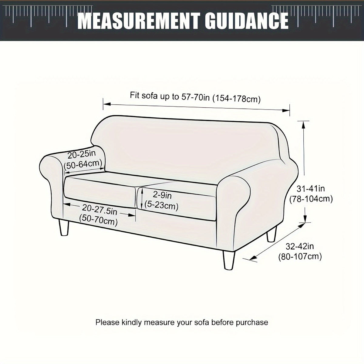 Water Resistant Sofa Cover For 1/2/3 Seats