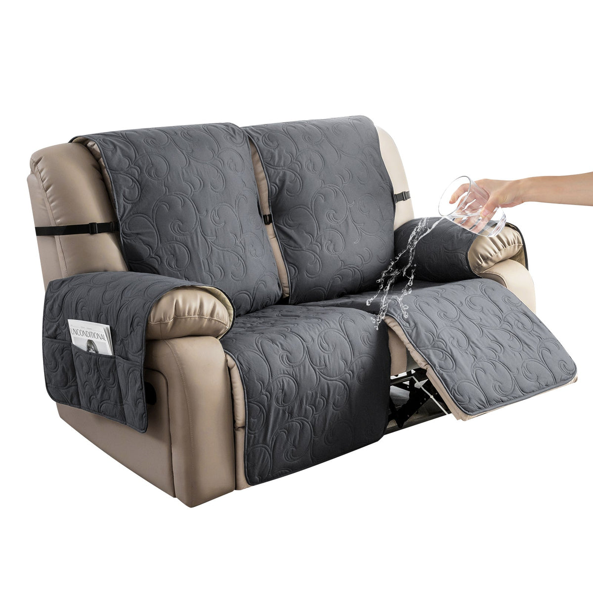 100% Waterproof Recliner Slipcover Flower For 1/2/3 Seats