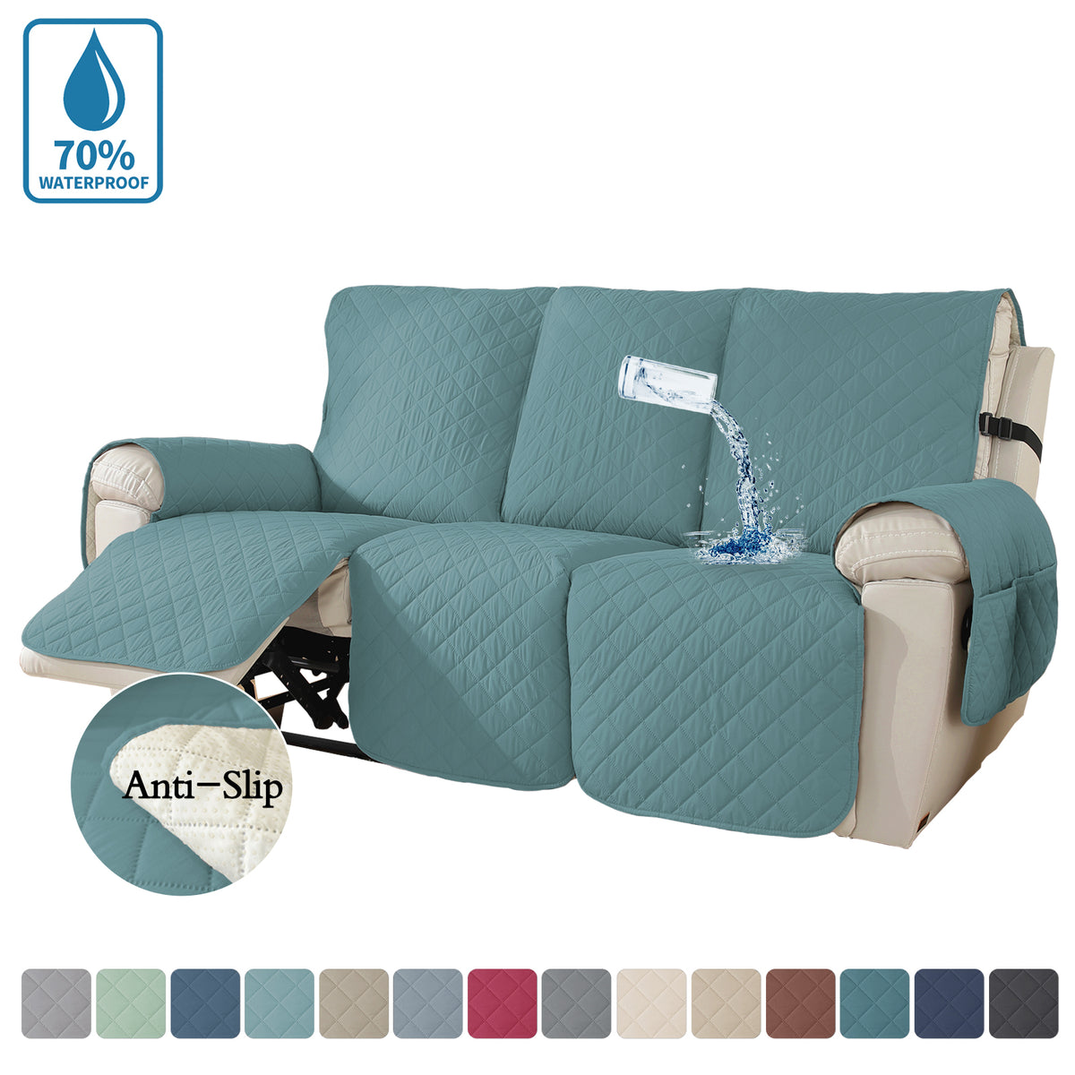 100% Waterproof Reversible Water Resistant Recliner Slipcovers