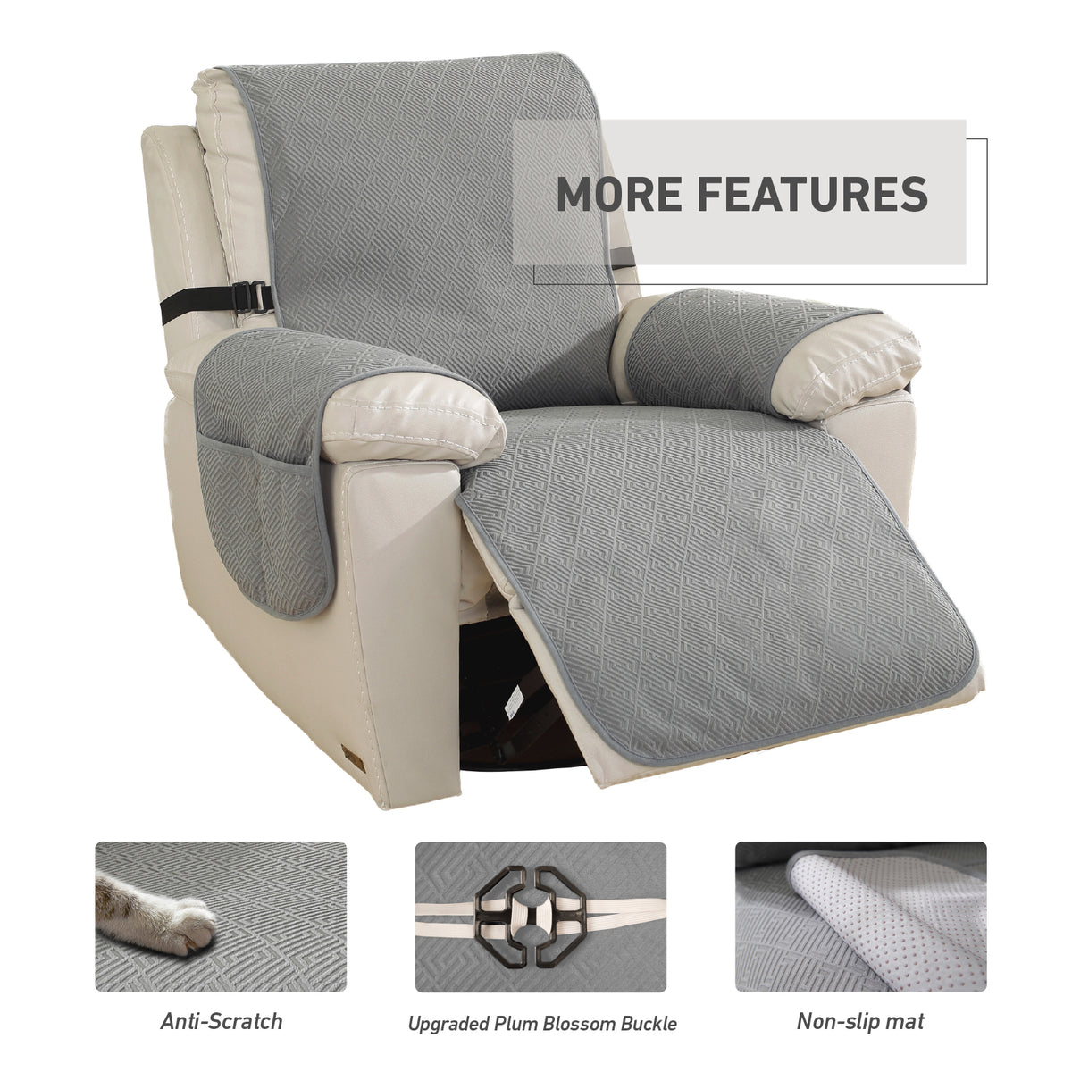 100% Waterproof Recliner Slipcover 23''/28''/2SEATS/3SEATS Recliner Chair