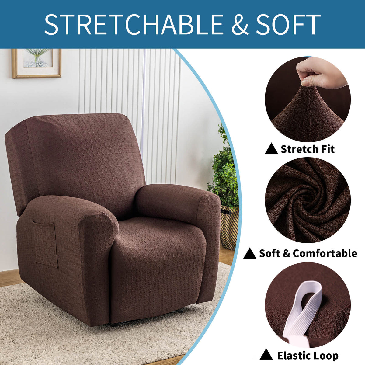 Waterproof Recliner Slipcover With Armrests