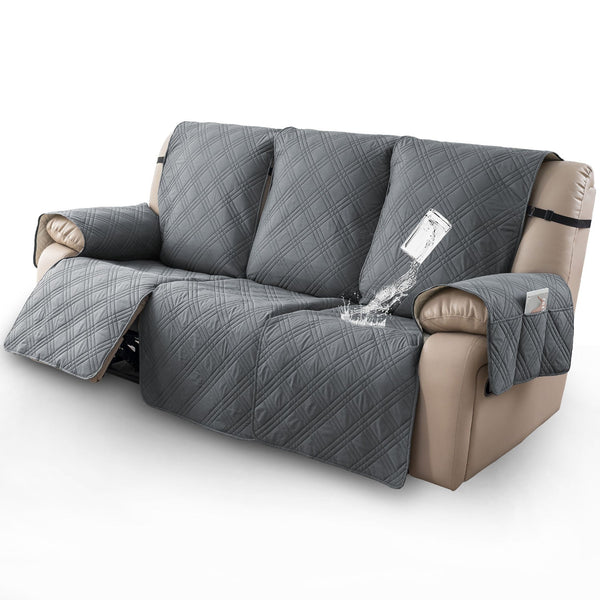 1PC Recliner Sofa Cover with Pockets & Elastic Straps (3Seat)