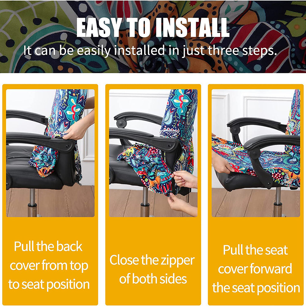 One Piece Printed Office Chair Cover