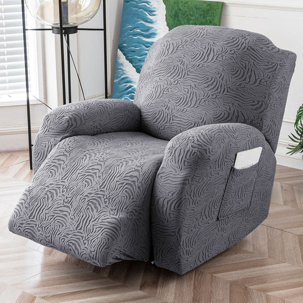 Leopard Recliner Cover Stretch Sofa Slipcover With Elastic Bottom