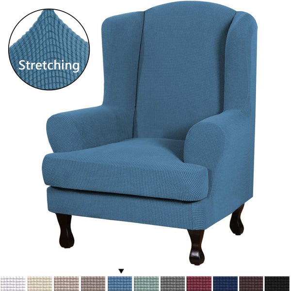 Split Stretch Wingback Armchair Slipcovers (2 Pieces)