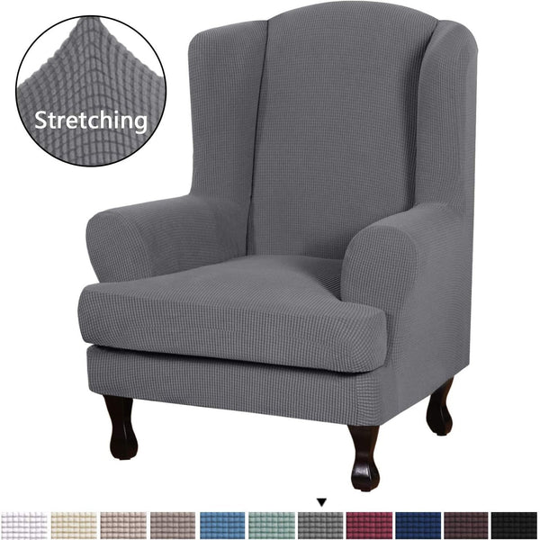 Split Stretch Wingback Armchair Slipcovers (2 Pieces)