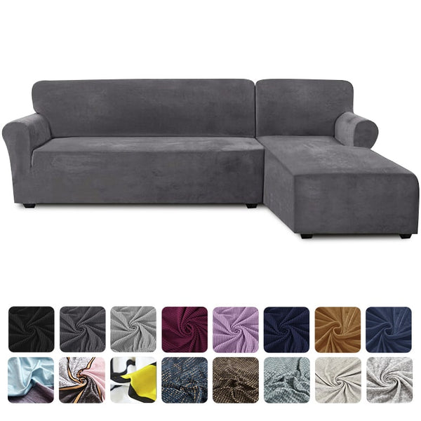 L-Shaped Sectional Couch Covers Balck Stripe