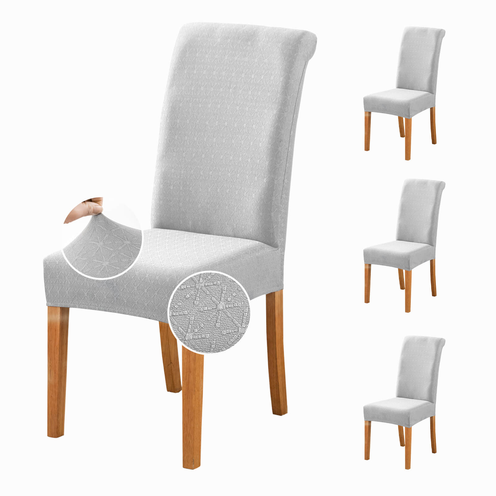 Washable Removable Dining Chair Cover for 4/6 Seats