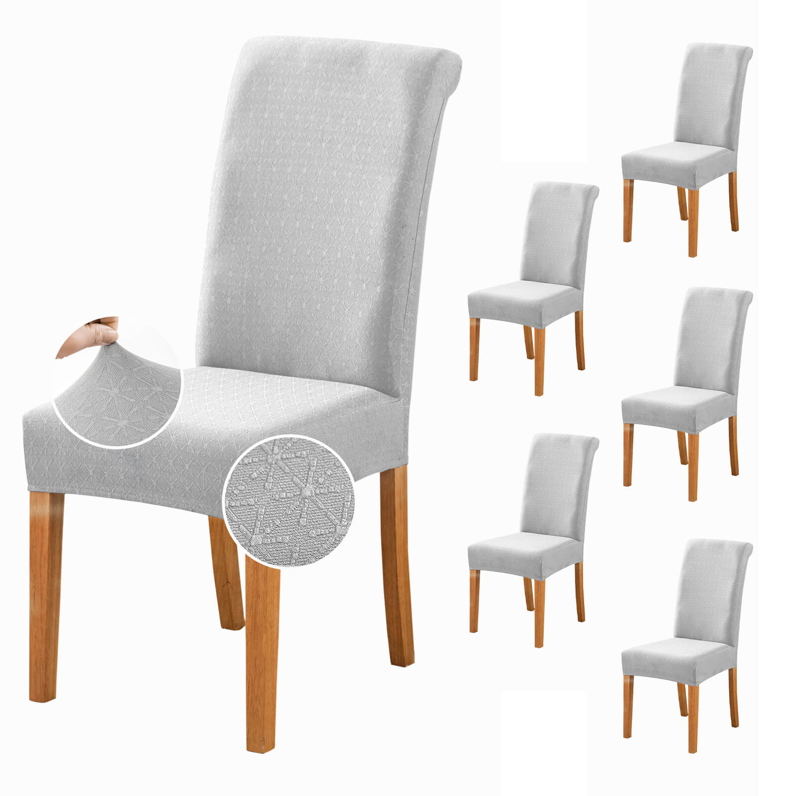 Washable Removable Dining Chair Cover for 4/6 Seats