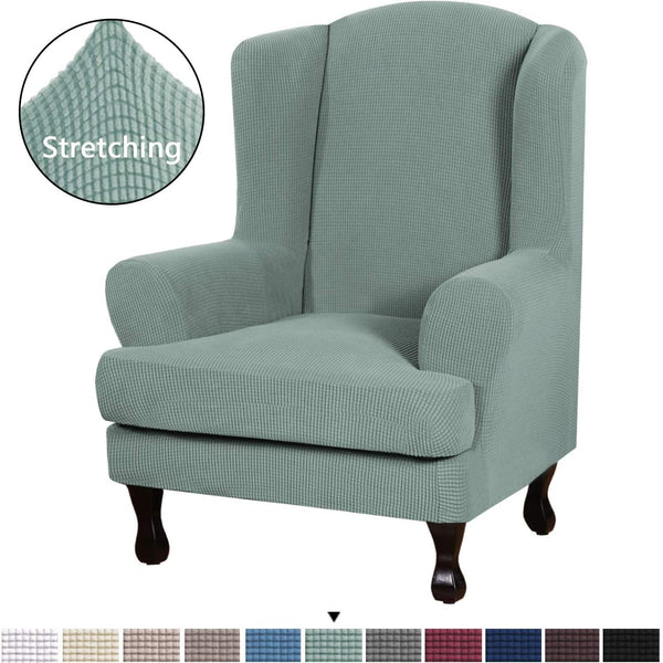 Split Stretch Wingback Armchair Slipcovers (2 Pieces)