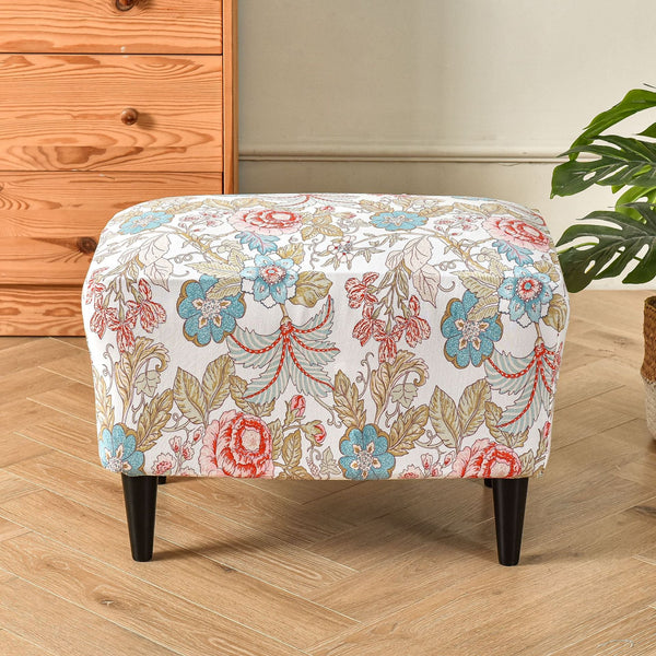 Stretch Rectangular Ottoman Cover With Non-slip Elastic Bottom