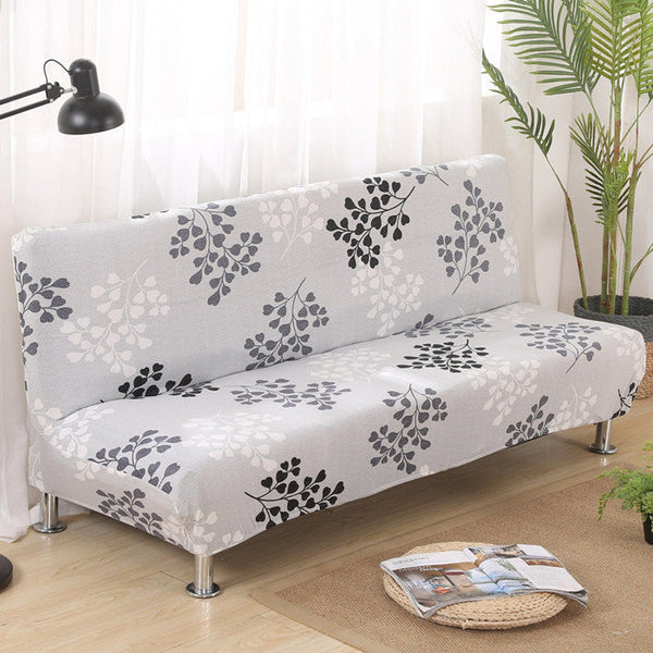 Printed Futon Armless Sofa Bed Cover