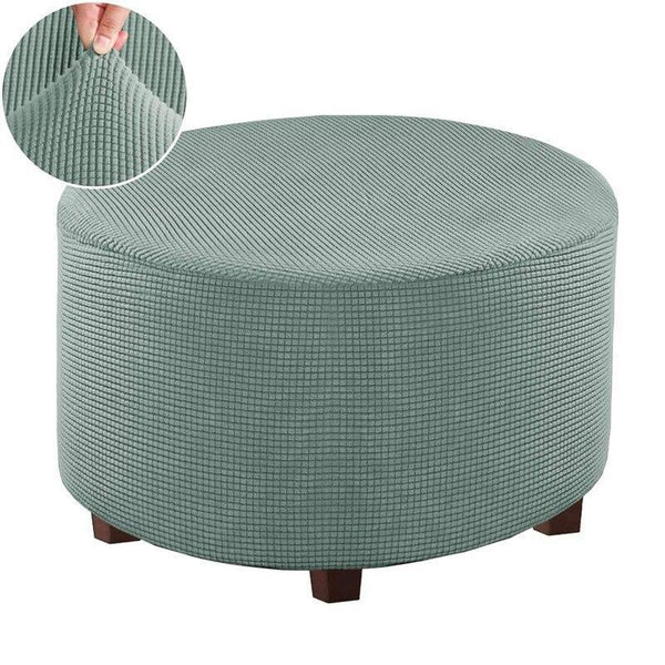 Round Ottoman Covers Bean Green