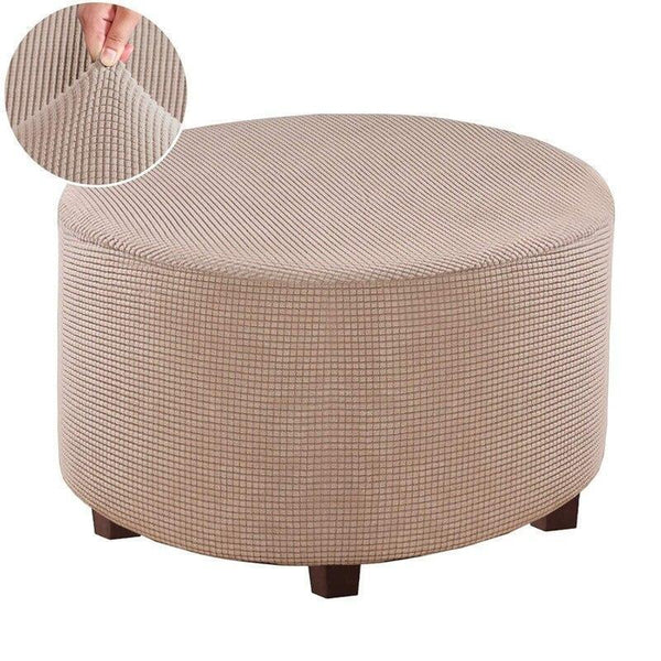 Round Ottoman Covers Khaki
