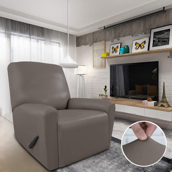 PU Leather Recliner Slipcovers Waterproof Stretch Sofa Covers( 4 Pieces)