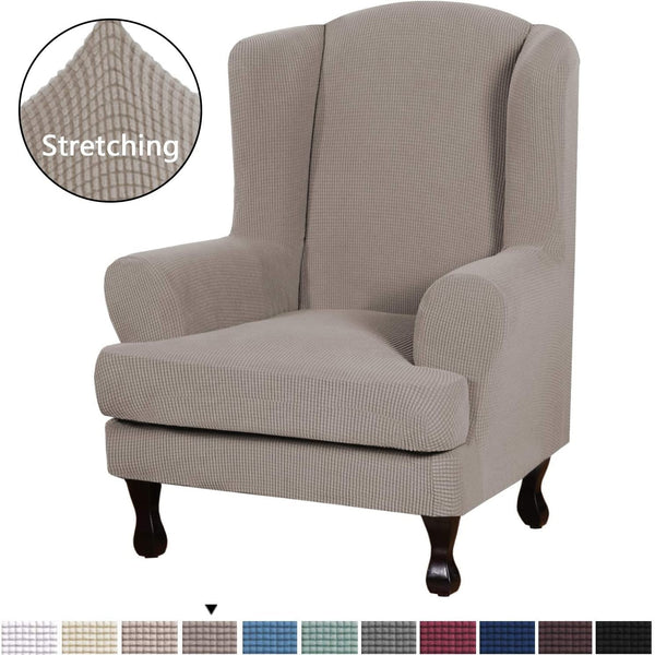 Split Stretch Wingback Armchair Slipcovers (2 Pieces)