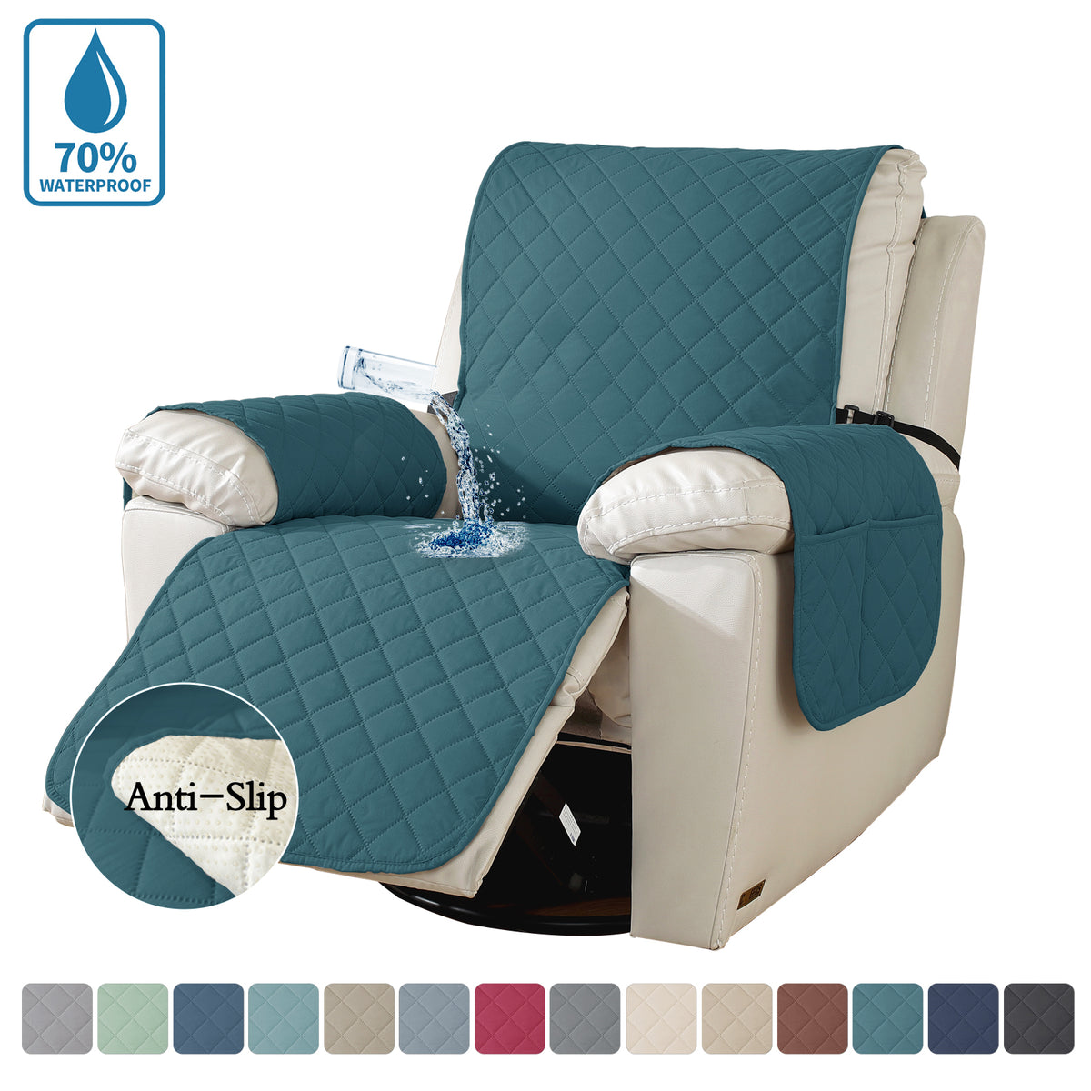 100% Waterproof Reversible Water Resistant Recliner Slipcovers