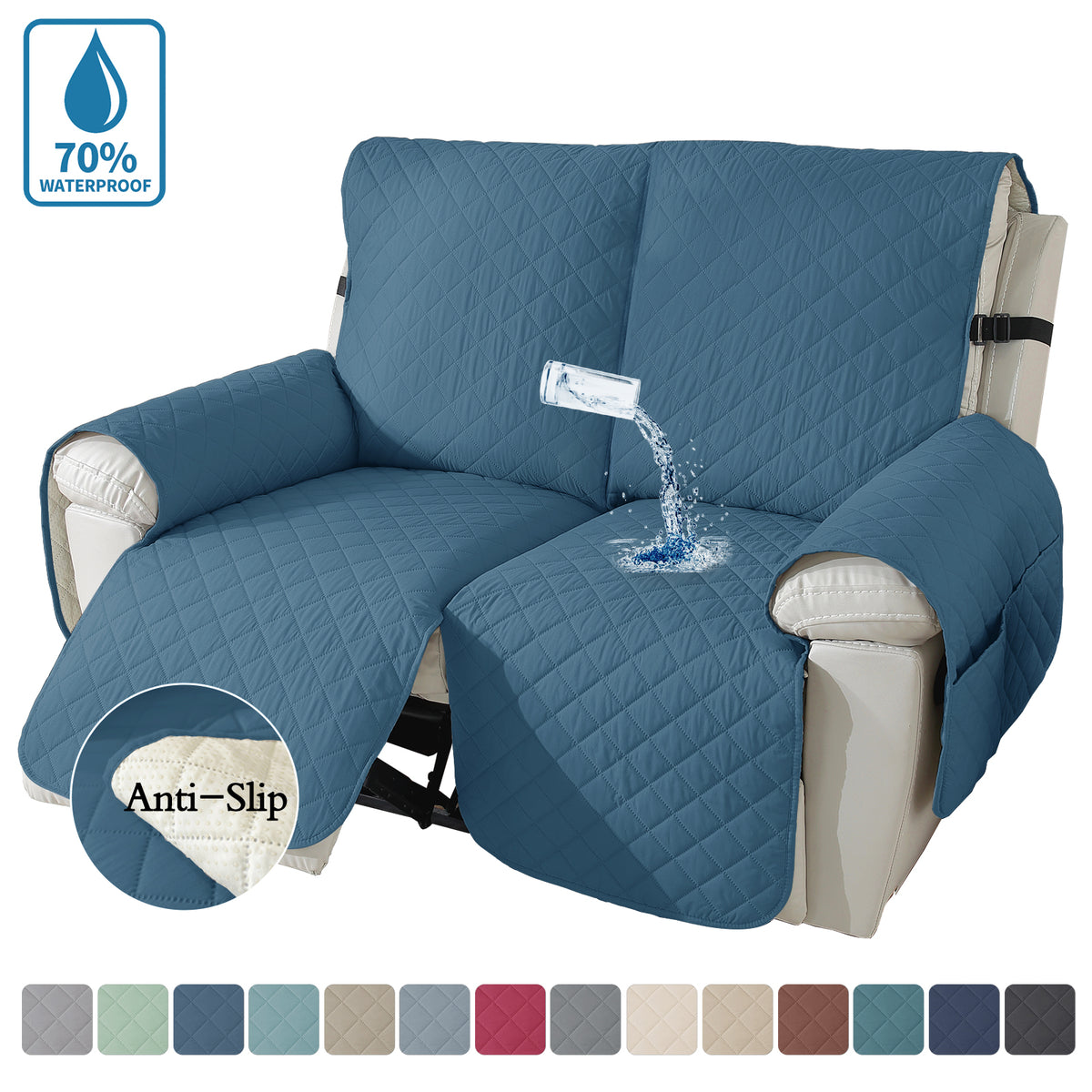 100% Waterproof Reversible Water Resistant Recliner Slipcovers