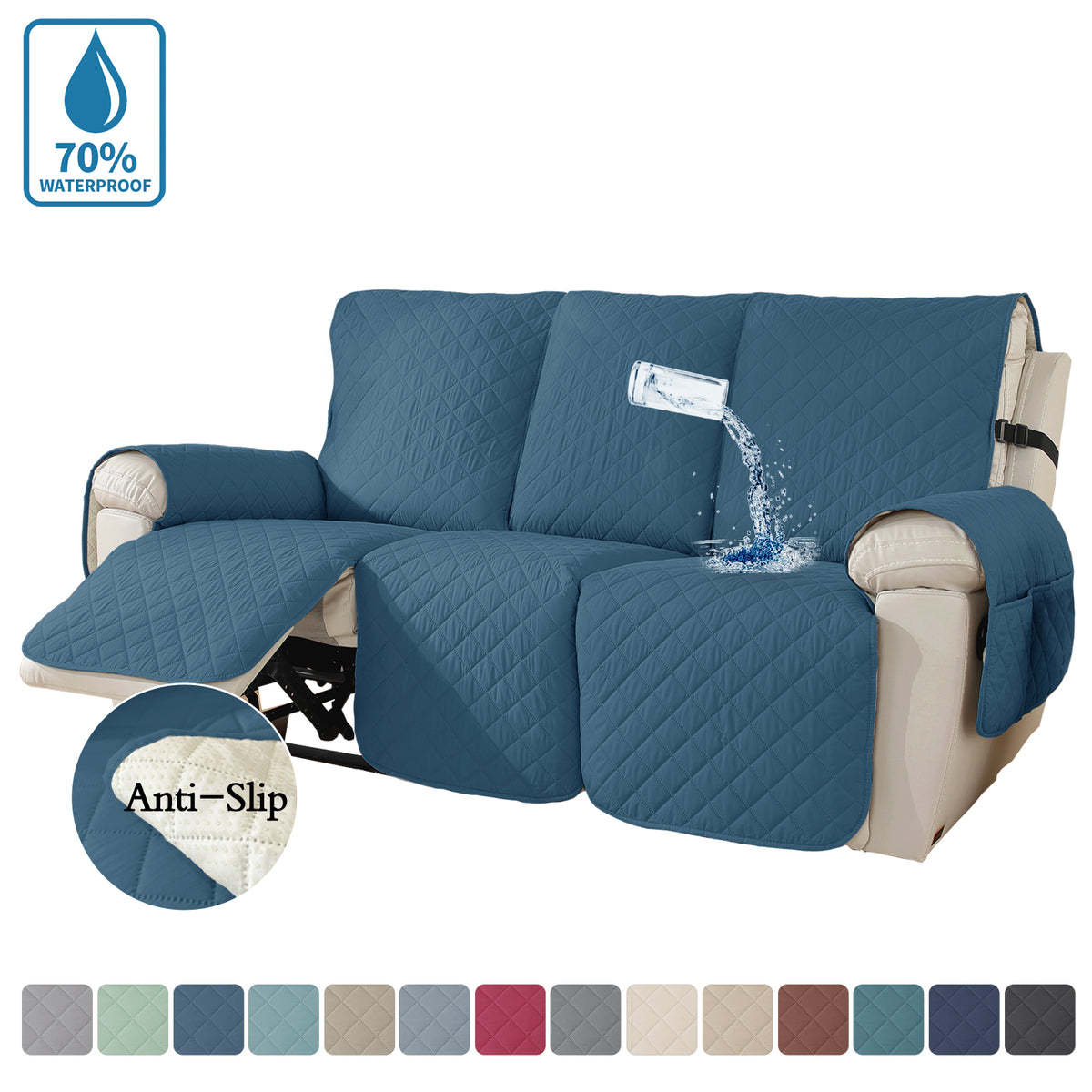 100% Waterproof Reversible Water Resistant Recliner Slipcovers