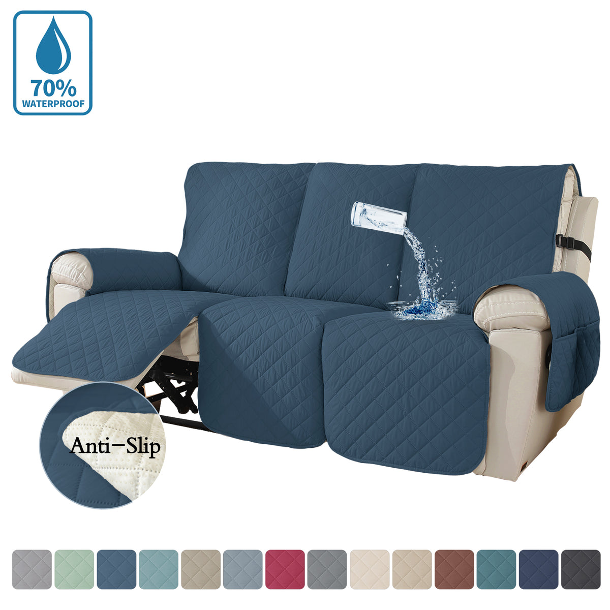 100% Waterproof Reversible Water Resistant Recliner Slipcovers