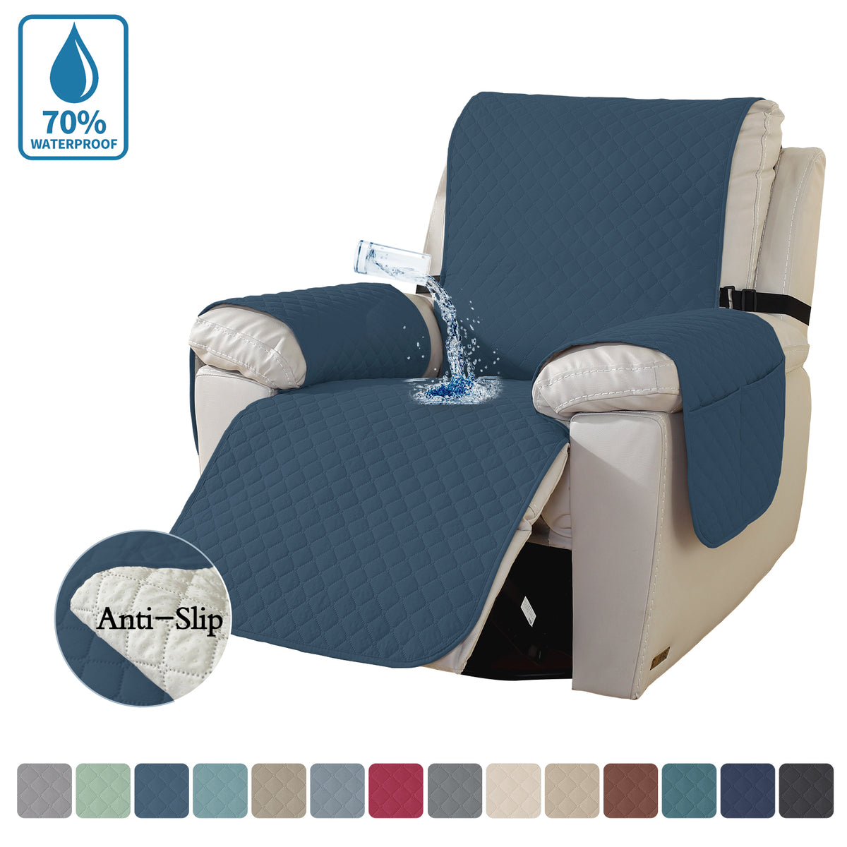 100% Waterproof Reversible Water Resistant Recliner Slipcovers