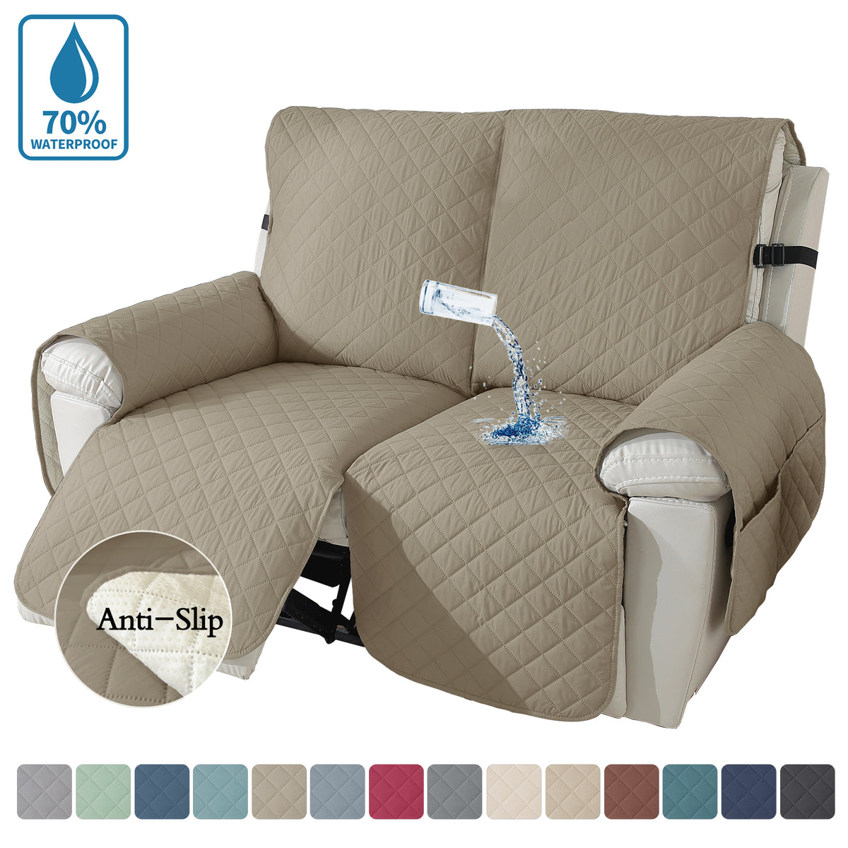 100% Waterproof Reversible Water Resistant Recliner Slipcovers