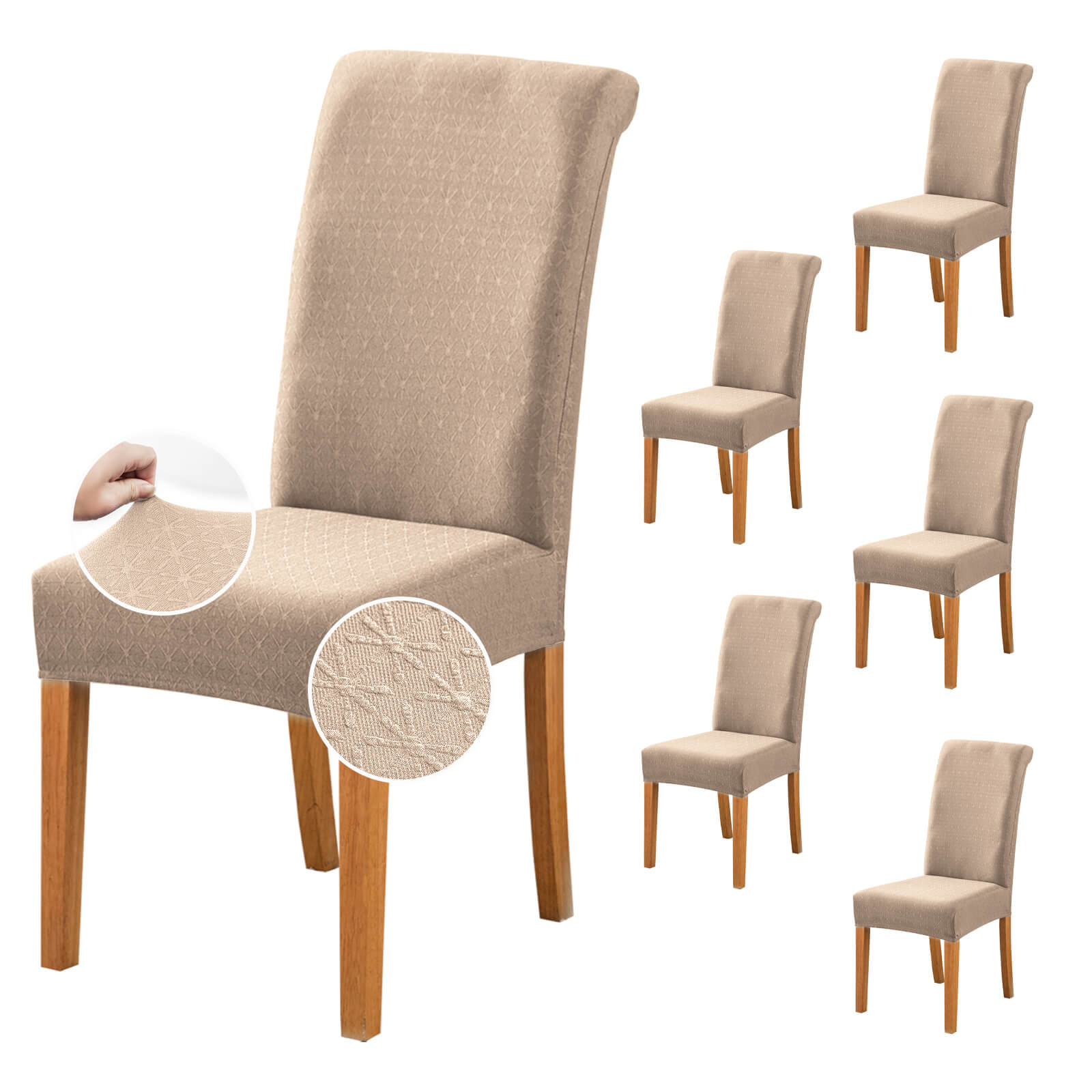 Washable Removable Dining Chair Cover for 4/6 Seats