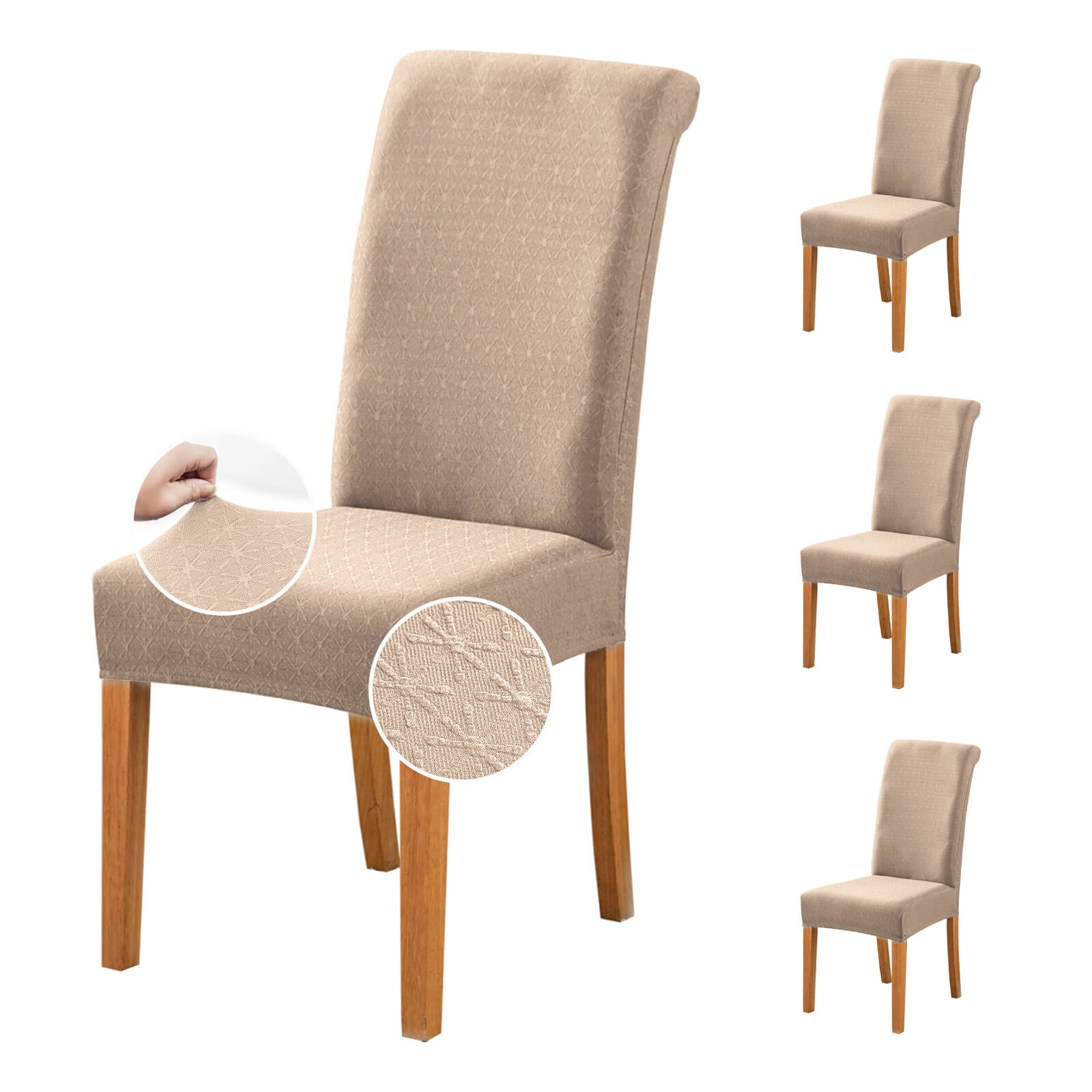 Washable Removable Dining Chair Cover for 4/6 Seats