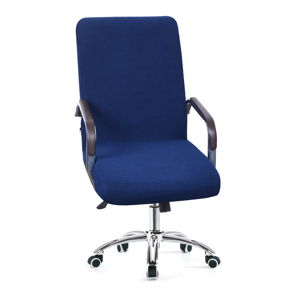Solid Dark Color Waterproof Office Chair Cover Navy
