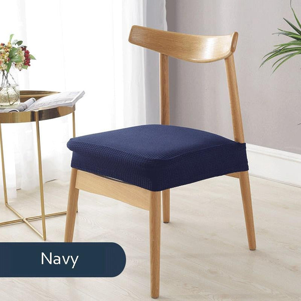 Solid Color Stretchable Dining Chair Seat Cover Navy
