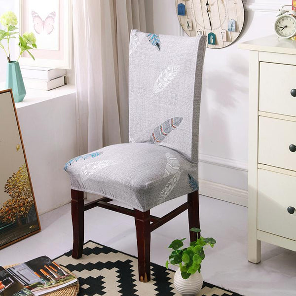 Leaf pattern Stretchy Removable Chair Covers Colorful Feather