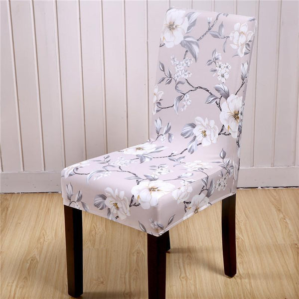 Stretchable Floral Pattern Dining Chair Slipcover Plum Flower