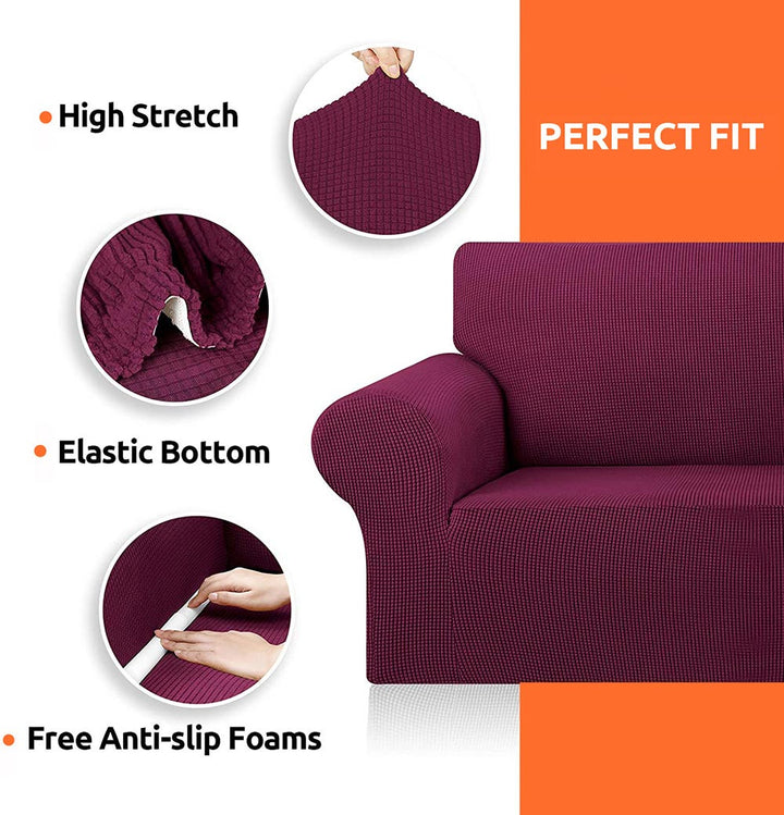 coziero sofa cover stretchable solid color 4 seater