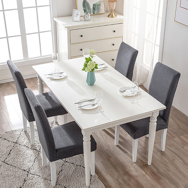 Flocked Fleece Solid Color Stretch Chair Cover